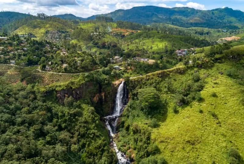 A view of Devon Falls in Hatton, Sri Lanka
