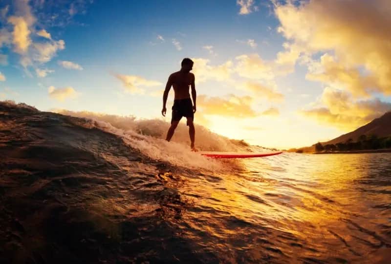 A view of Surfing in Mirissa, Sri Lanka
