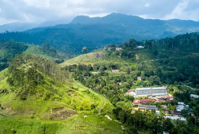 A view of The Demodara Loop in Ella, Sri Lanka