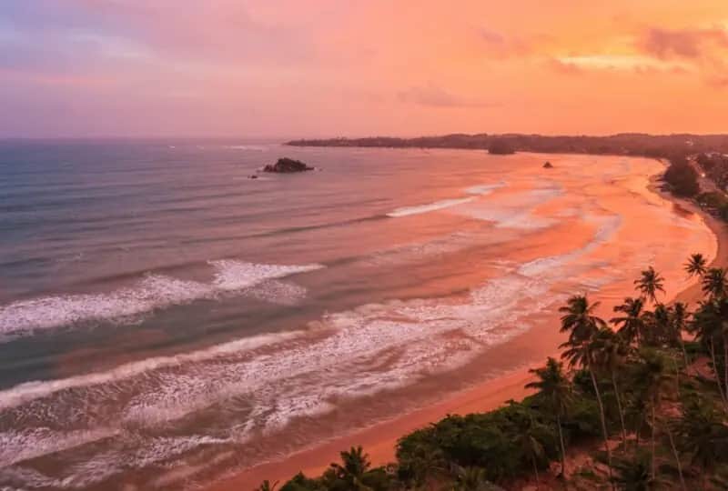 A view of Weligama Bay and Beach, Sri Lanka